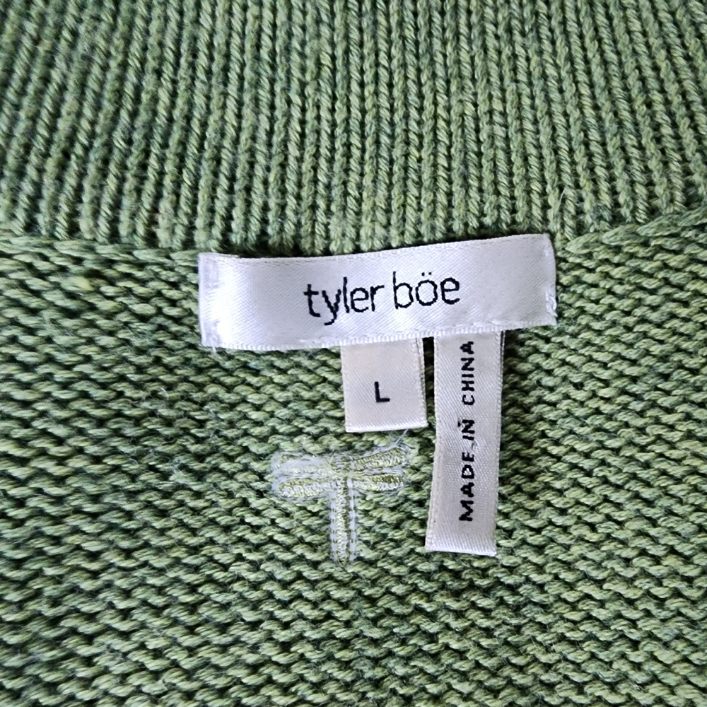 Tyler Boe Cotton Wool Blend Long Line Zipper Front Cardigan Sweater - Picture 4 of 16